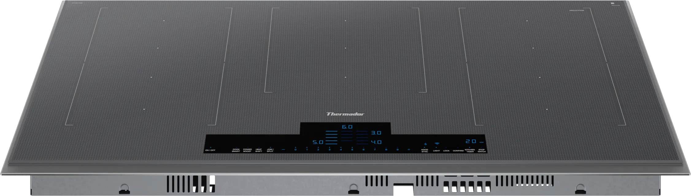 Alt View 11. Thermador - Liberty Series 36" Built-In Electric Induction Cooktop with 5 Elements, 3 Flex Zones, Wife and Frame - Silver.