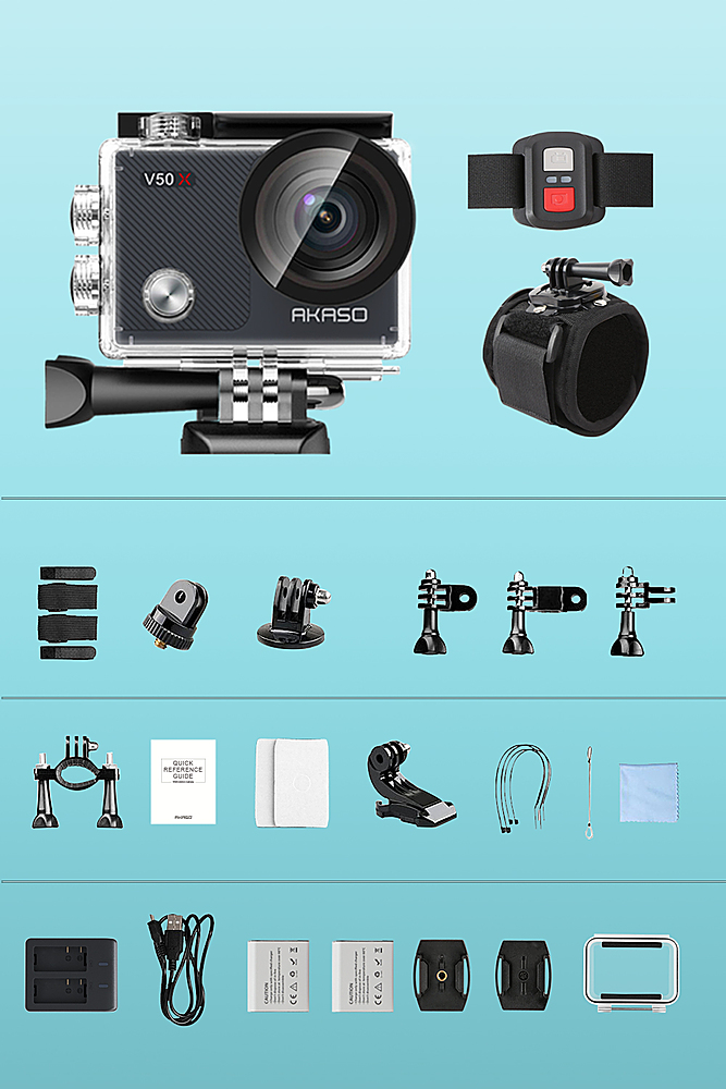  AKASO V50X Action Camera and Skateboard Kit Bundle :  Electronics