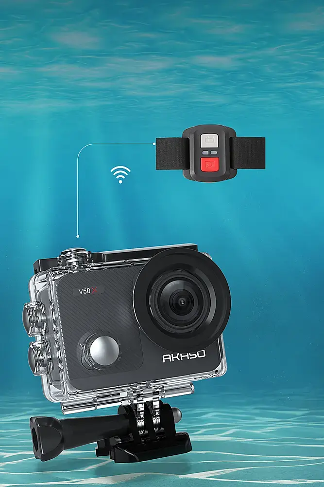 Alt View 18. AKASO - V50X 4K Waterproof Action Camera with Remote.