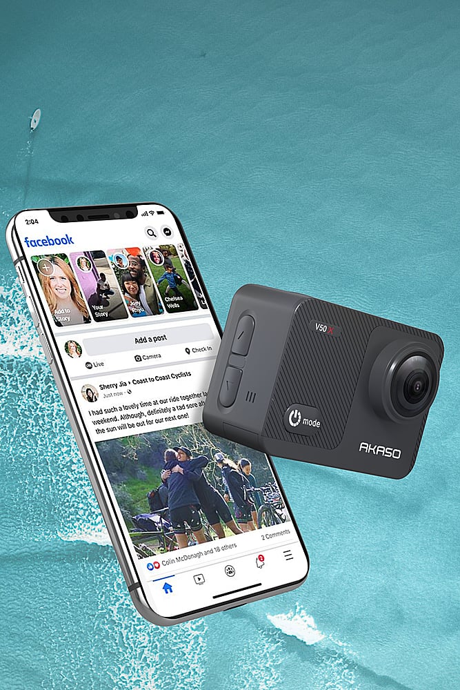 Alt View 20. AKASO - V50X 4K Waterproof Action Camera with Remote.