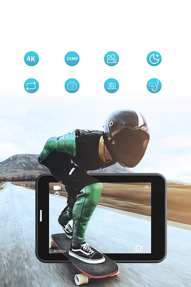 Alt View 21. AKASO - V50X 4K Waterproof Action Camera with Remote.