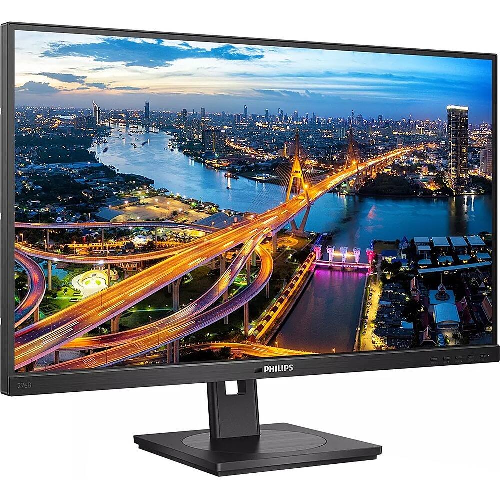 Angle. Philips - B-Line 276B1 27" IPS Quad HD Monitor (Displayport, HDMI, Dual link DVI, RJ45) - Textured Black.