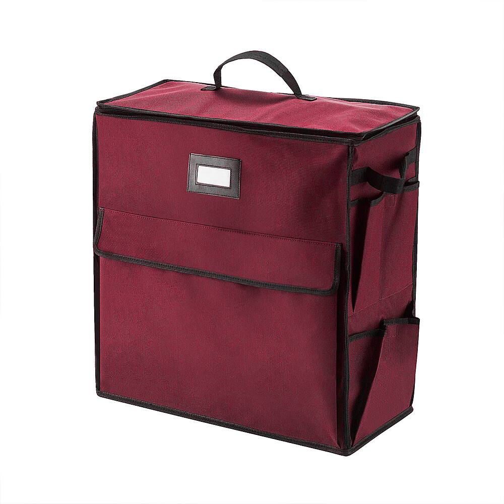 Hastings Home - Gift Bag Organizer-20” Storage Tote with 4 Pockets - Red