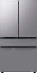 Samsung - BESPOKE 29 cu. ft. 4-Door French Door Smart Refrigerator with Beverage Center - Stainless Steel