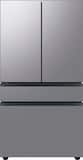 Samsung - 36 in. Wide BESPOKE 29 cu. ft. 4-Door French Door Smart Refrigerator with Beverage Center - Stainless Steel