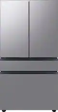 Front. Samsung - 36 in. Wide BESPOKE 29 cu. ft. 4-Door French Door Smart Refrigerator with Beverage Center - Fingerprint Resistant Stainless Steel.