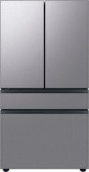 Samsung - Bespoke 29 cu. ft 4-Door French Door Refrigerator with Beverage Center - Stainless steel - Front_Zoom