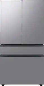 Samsung - 36 in. Wide BESPOKE 29 cu. ft. 4-Door French Door Smart Refrigerator with Beverage Center - Stainless Steel