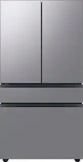 Samsung - 36 in. Wide BESPOKE 29 cu. ft. 4-Door French Door Smart Refrigerator with Beverage Center - Stainless Steel