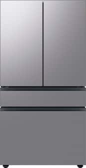 Front. Samsung - 36 in. Wide BESPOKE 29 cu. ft. 4-Door French Door Smart Refrigerator with Beverage Center - Fingerprint Resistant Stainless Steel.