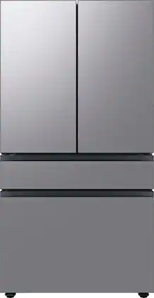 Samsung - BESPOKE 29 cu. ft. 4-Door French Door Smart Refrigerator with Beverage Center - Stainless Steel