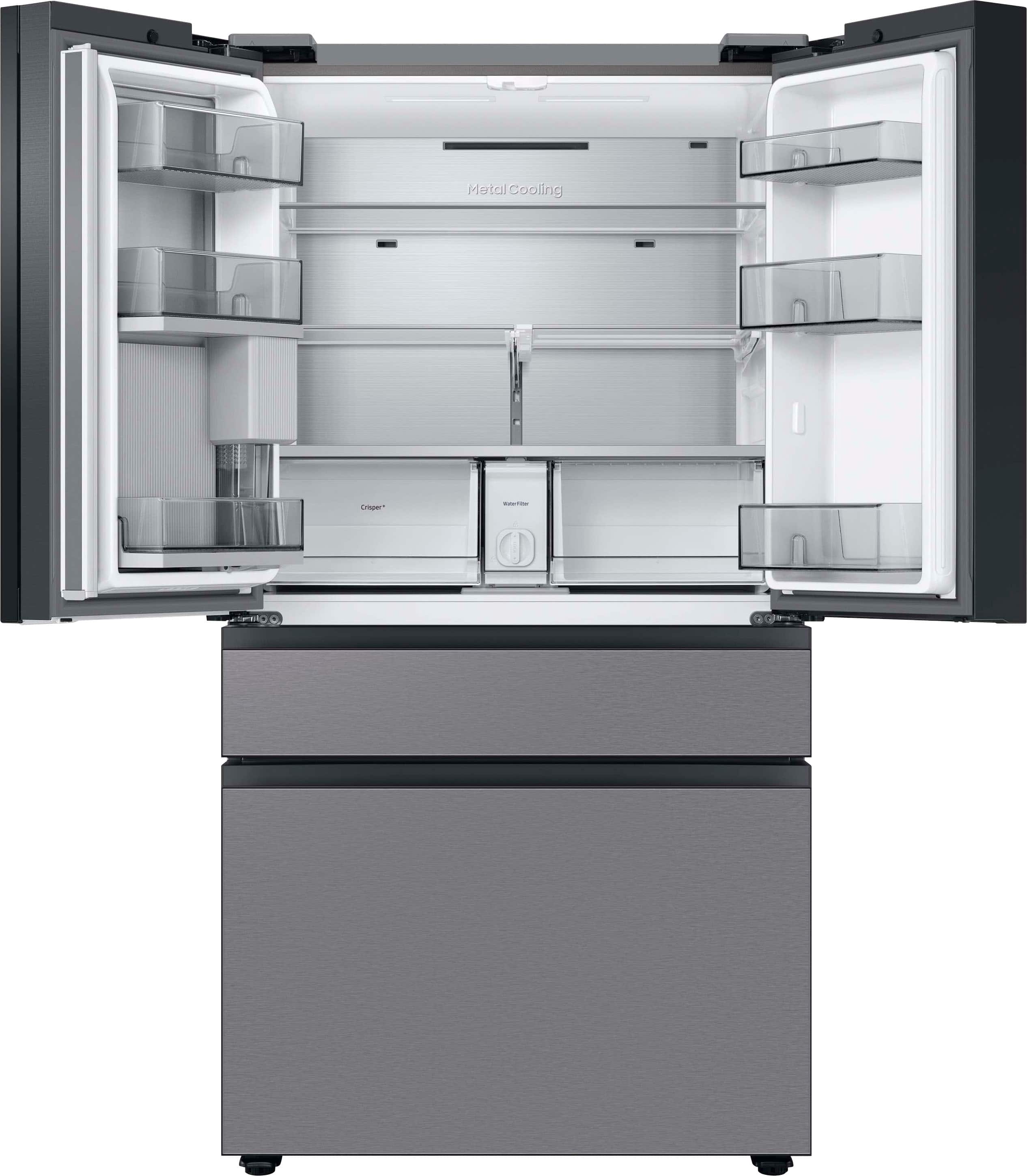 Alt View 13. Samsung - BESPOKE 29 cu. ft. 4-Door French Door Smart Refrigerator with Beverage Center - Stainless Steel.
