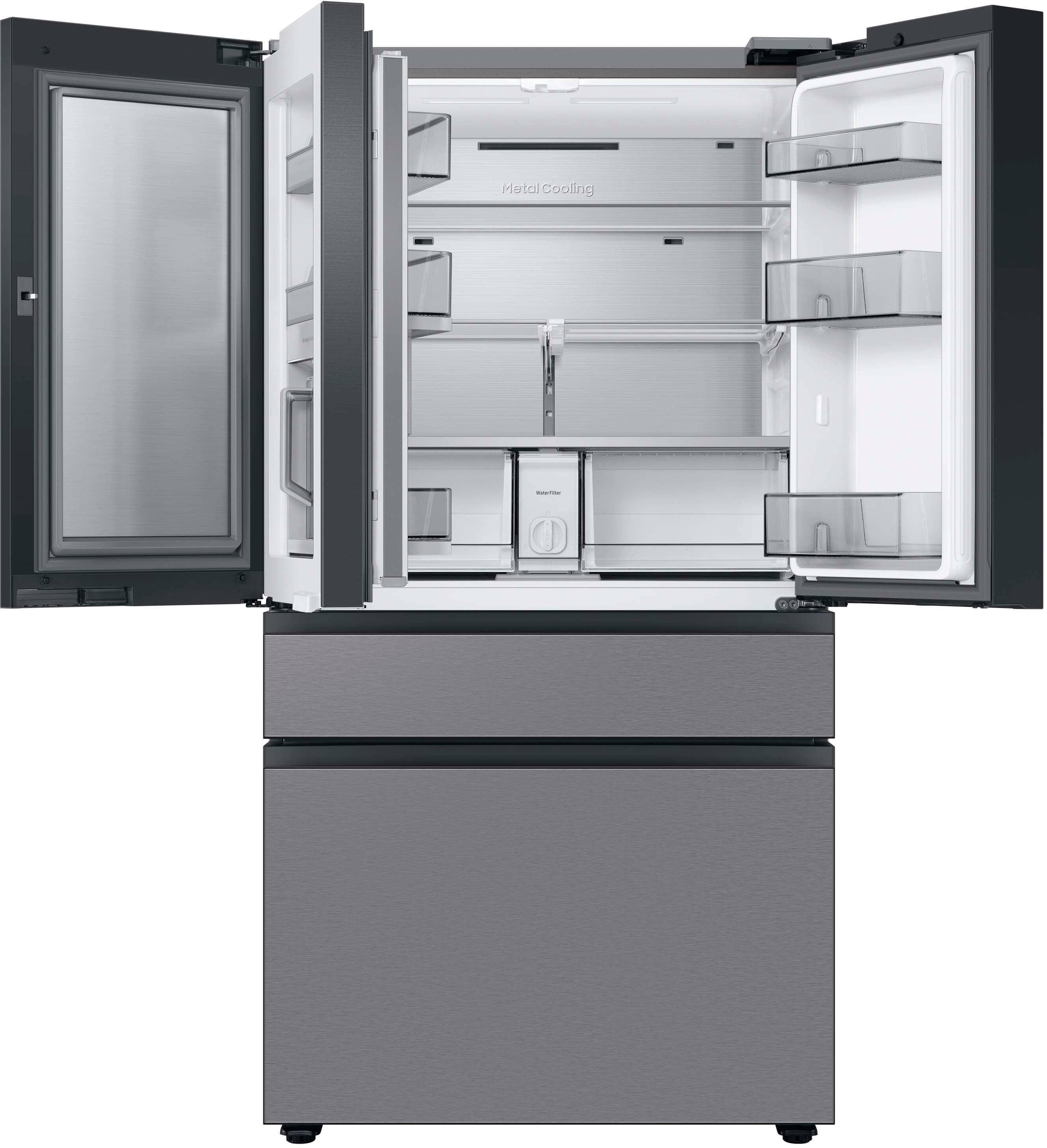 Alt View 14. Samsung - BESPOKE 29 cu. ft. 4-Door French Door Smart Refrigerator with Beverage Center - Stainless Steel.