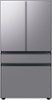 Samsung - BESPOKE 23 cu. ft. 4-Door French Door Counter Depth Smart Refrigerator with Beverage Center - Stainless Steel
