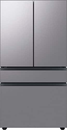 Samsung - 36 in. Wide BESPOKE 23 cu. ft. 4-Door French Door Counter Depth Smart Refrigerator with Beverage Center - Stainless Steel
