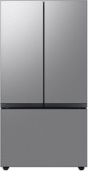 Samsung - BESPOKE 24 cu. ft. 3-Door French Door Counter Depth Smart Refrigerator with AutoFill Water Pitcher - Stainless Steel - Front_Zoom