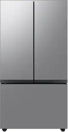 Front. Samsung - BESPOKE 24 cu. ft. 3-Door French Door Counter Depth Smart Refrigerator with AutoFill Water Pitcher - Fingerprint Resistant Stainless Steel.