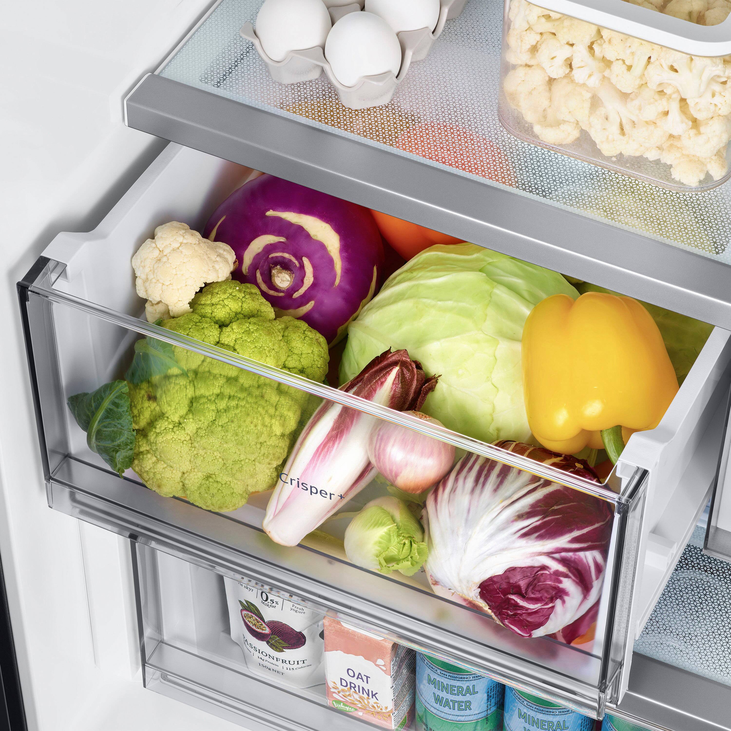 Alt View 21. Samsung - BESPOKE 24 cu. ft. 3-Door French Door Counter Depth Smart Refrigerator with AutoFill Water Pitcher - Stainless Steel.