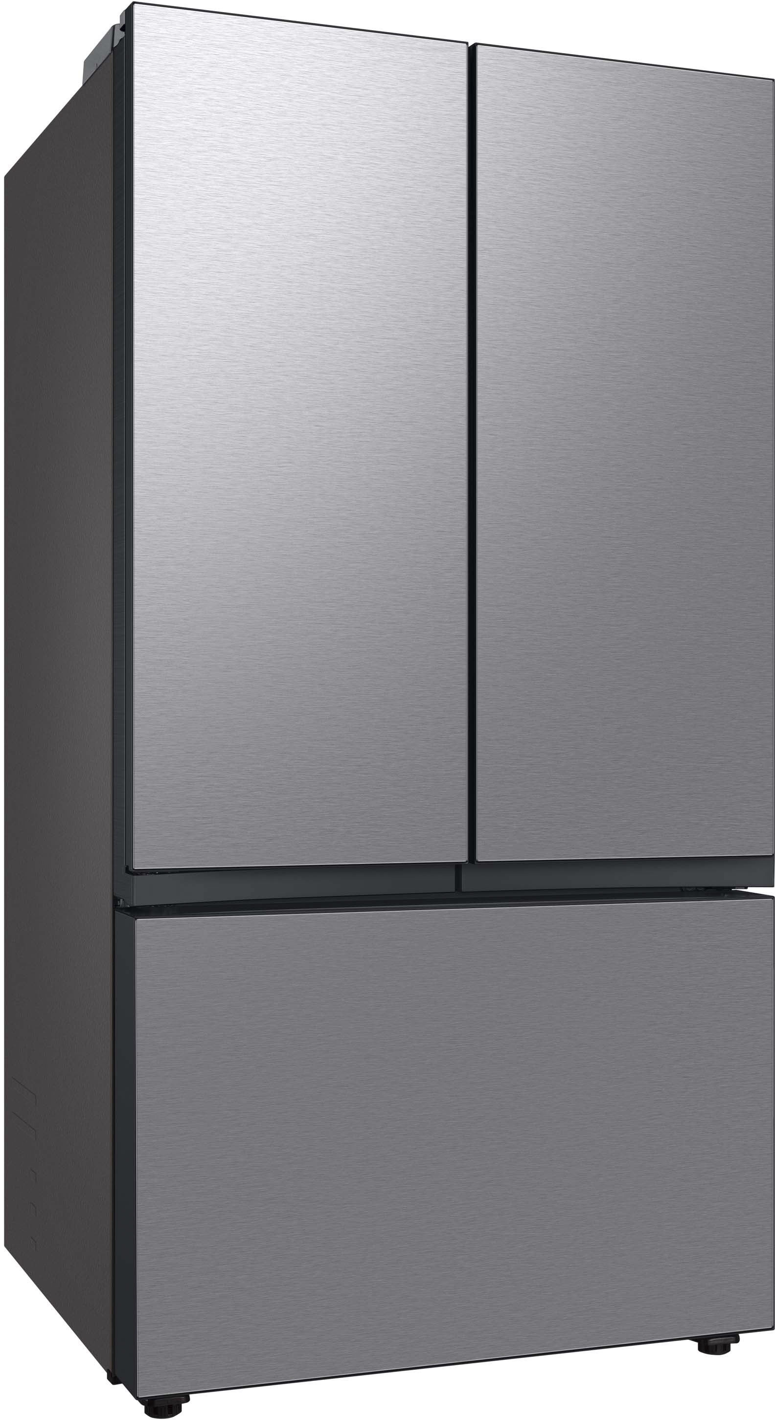 Bespoke 3-Door French Door Refrigerator (30 cu. ft.) – with Top Left and  Family Hub™ Panel in White Glass - and Matte Grey Glass Bottom Door Panel