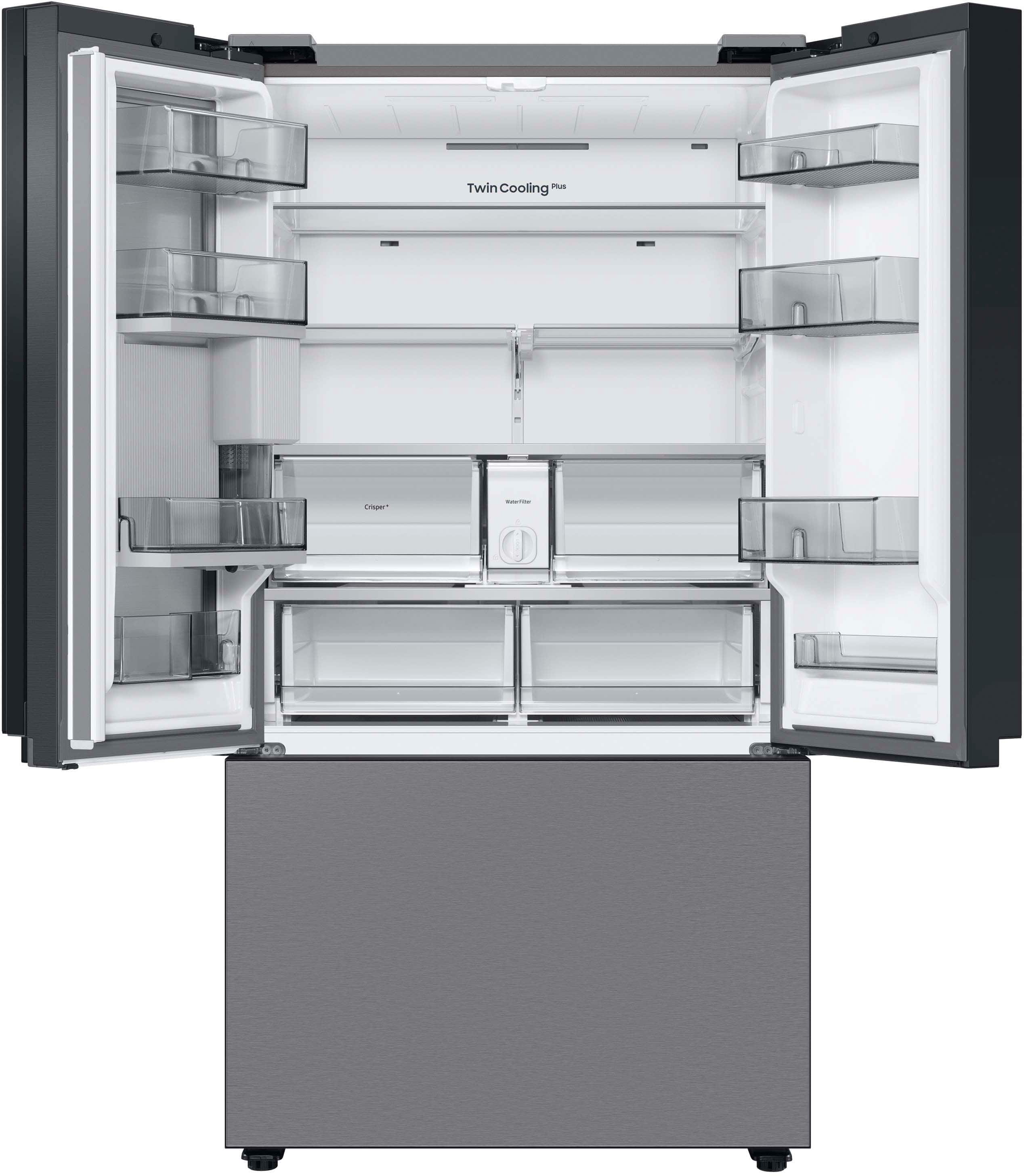 Alt View 20. Samsung - BESPOKE 30 cu. ft. 3-Door French Door Smart Refrigerator with Beverage Center - Stainless Steel.