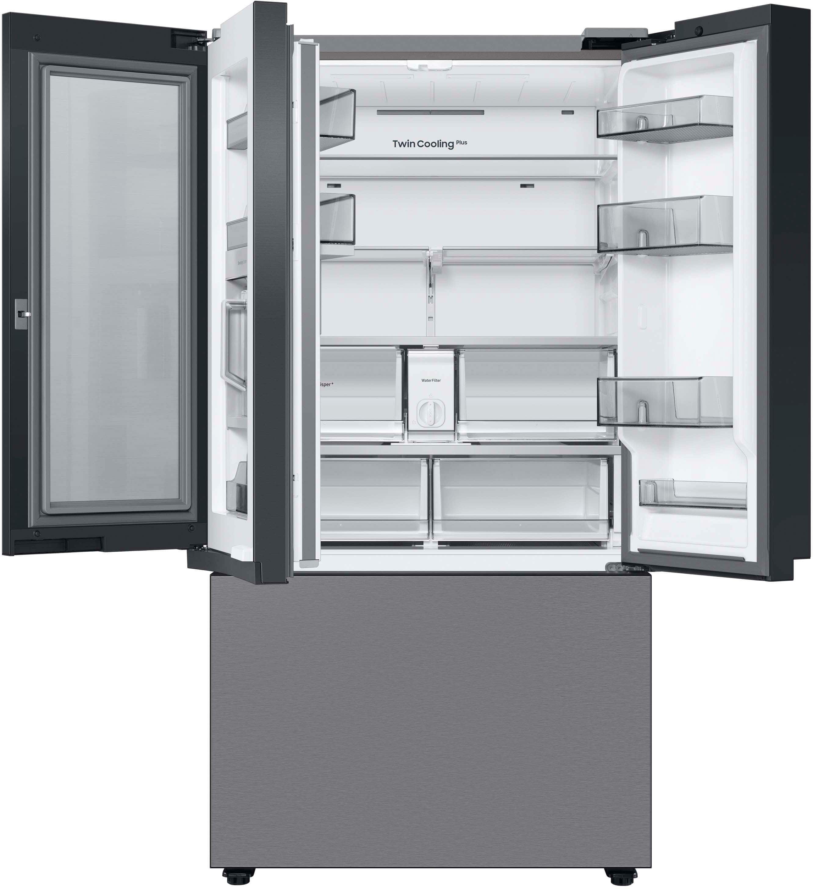 Alt View 13. Samsung - BESPOKE 30 cu. ft. 3-Door French Door Smart Refrigerator with Beverage Center - Stainless Steel.