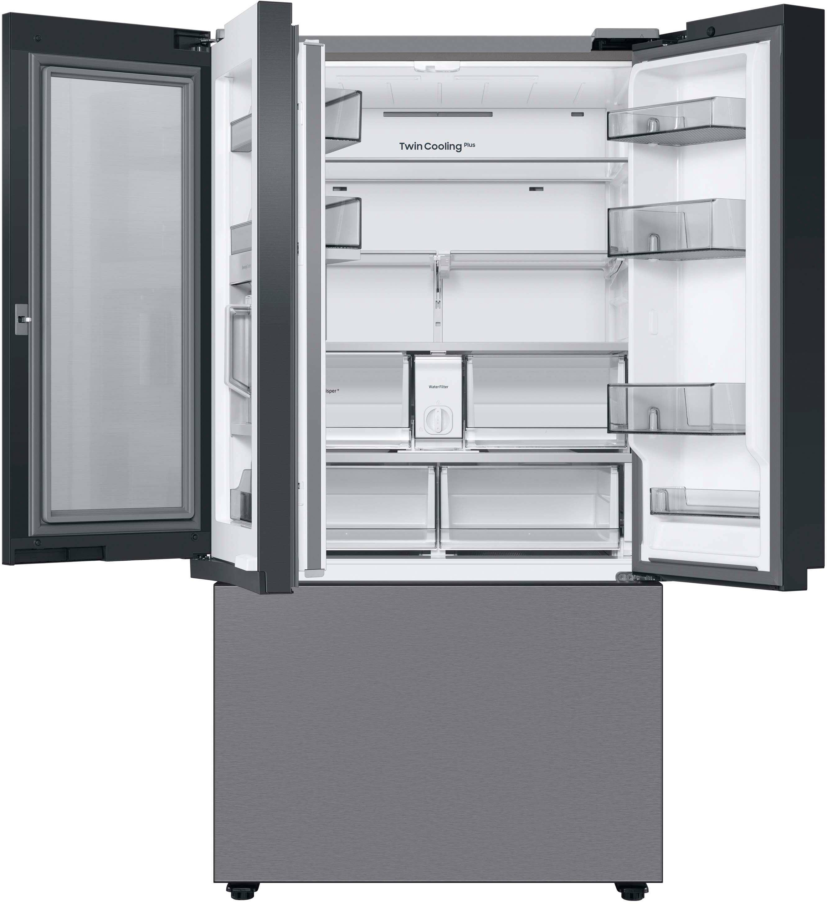 Alt View 13. Samsung - BESPOKE 30 cu. ft. 3-Door French Door Smart Refrigerator with Beverage Center - Stainless Steel.