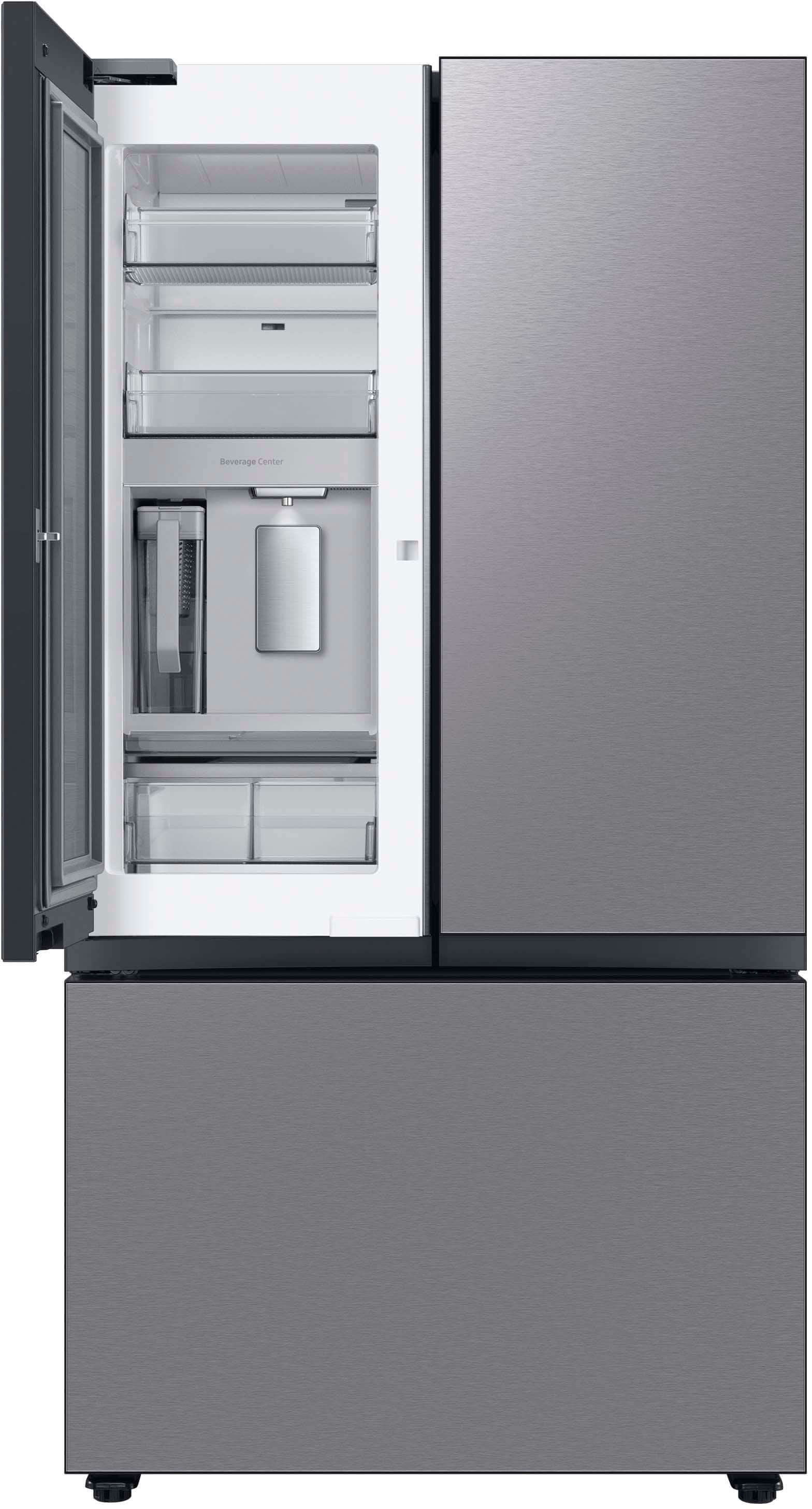 Alt View 14. Samsung - BESPOKE 30 cu. ft. 3-Door French Door Smart Refrigerator with Beverage Center - Stainless Steel.