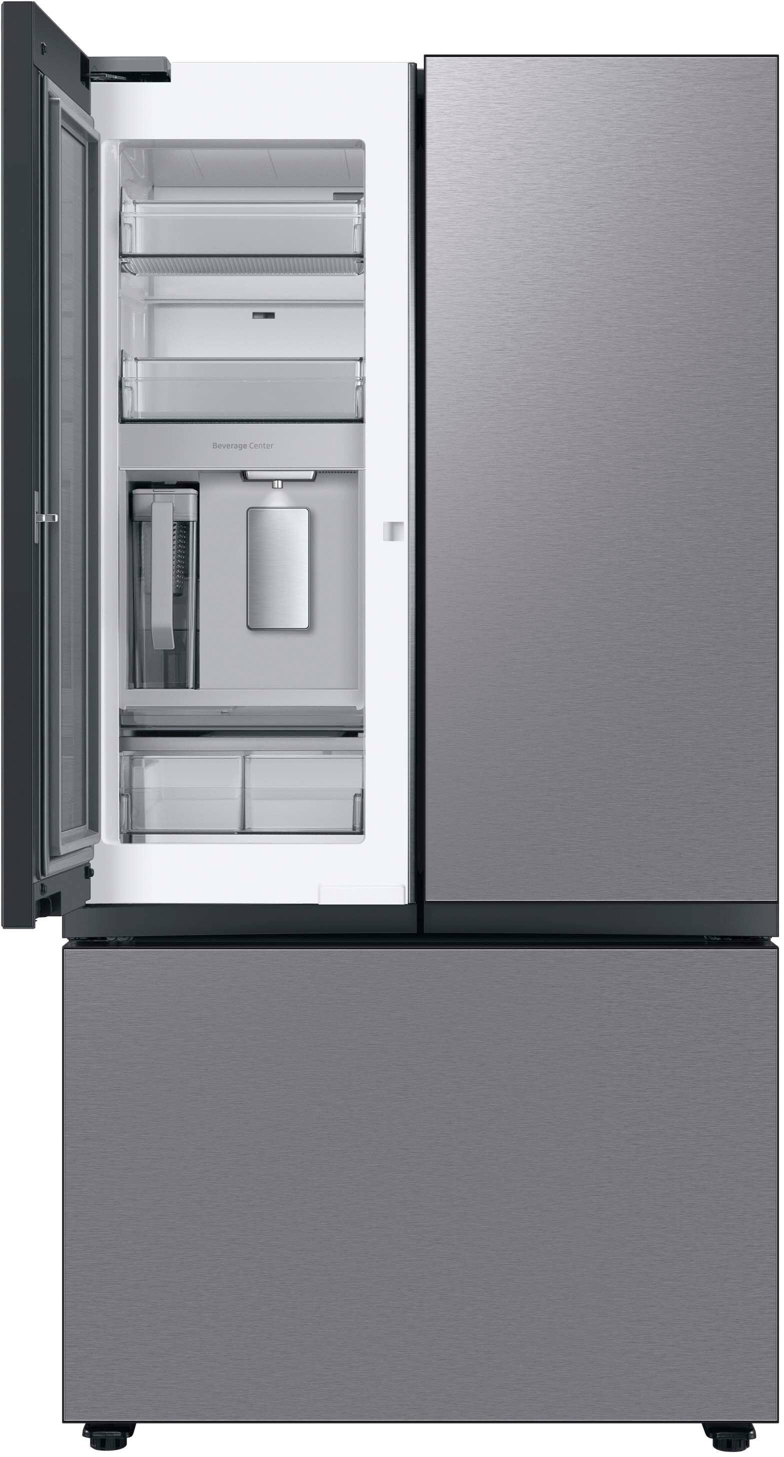 Alt View 14. Samsung - BESPOKE 30 cu. ft. 3-Door French Door Smart Refrigerator with Beverage Center - Stainless Steel.