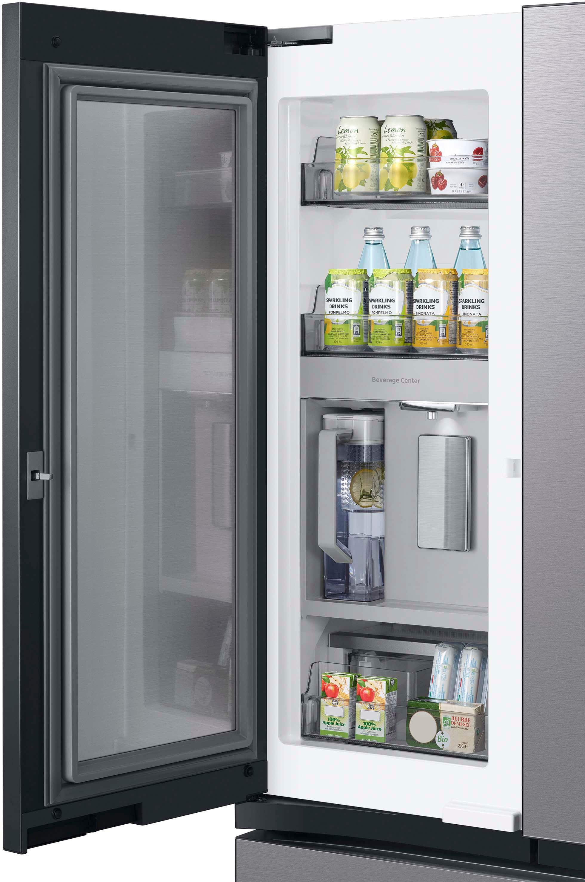 Alt View 17. Samsung - BESPOKE 30 cu. ft. 3-Door French Door Smart Refrigerator with Beverage Center - Stainless Steel.