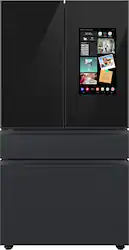 Samsung - BESPOKE 29 cu. ft. 4-Door French Door Smart Refrigerator with Family Hub - Matte Black Steel - Front_Zoom