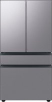 Samsung - BESPOKE 23 cu. ft. 4-Door French Door Counter Depth Smart Refrigerator with AutoFill Water Pitcher - Stainless Steel - Front_Zoom