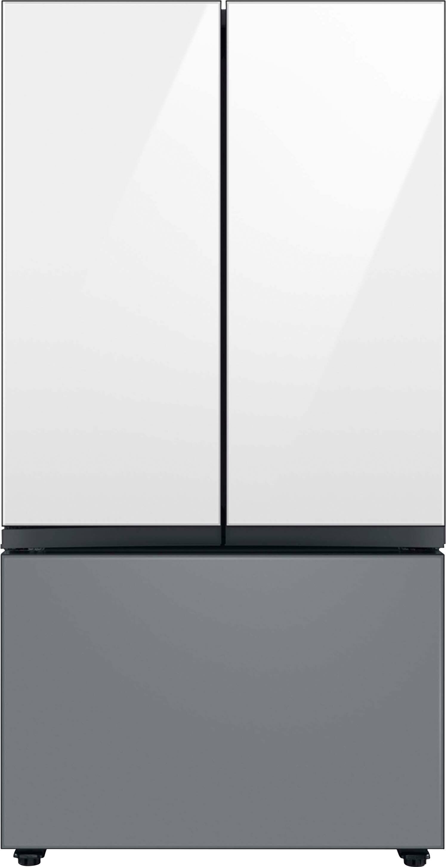 Angle. Samsung - BESPOKE 30 cu. ft. 3-Door French Door Smart Refrigerator with Beverage Center - Custom Panel Ready.