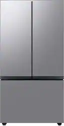 Samsung - BESPOKE 30 cu. ft. 3-Door French Door Smart Refrigerator with AutoFill Water Pitcher - Stainless Steel - Front_Zoom