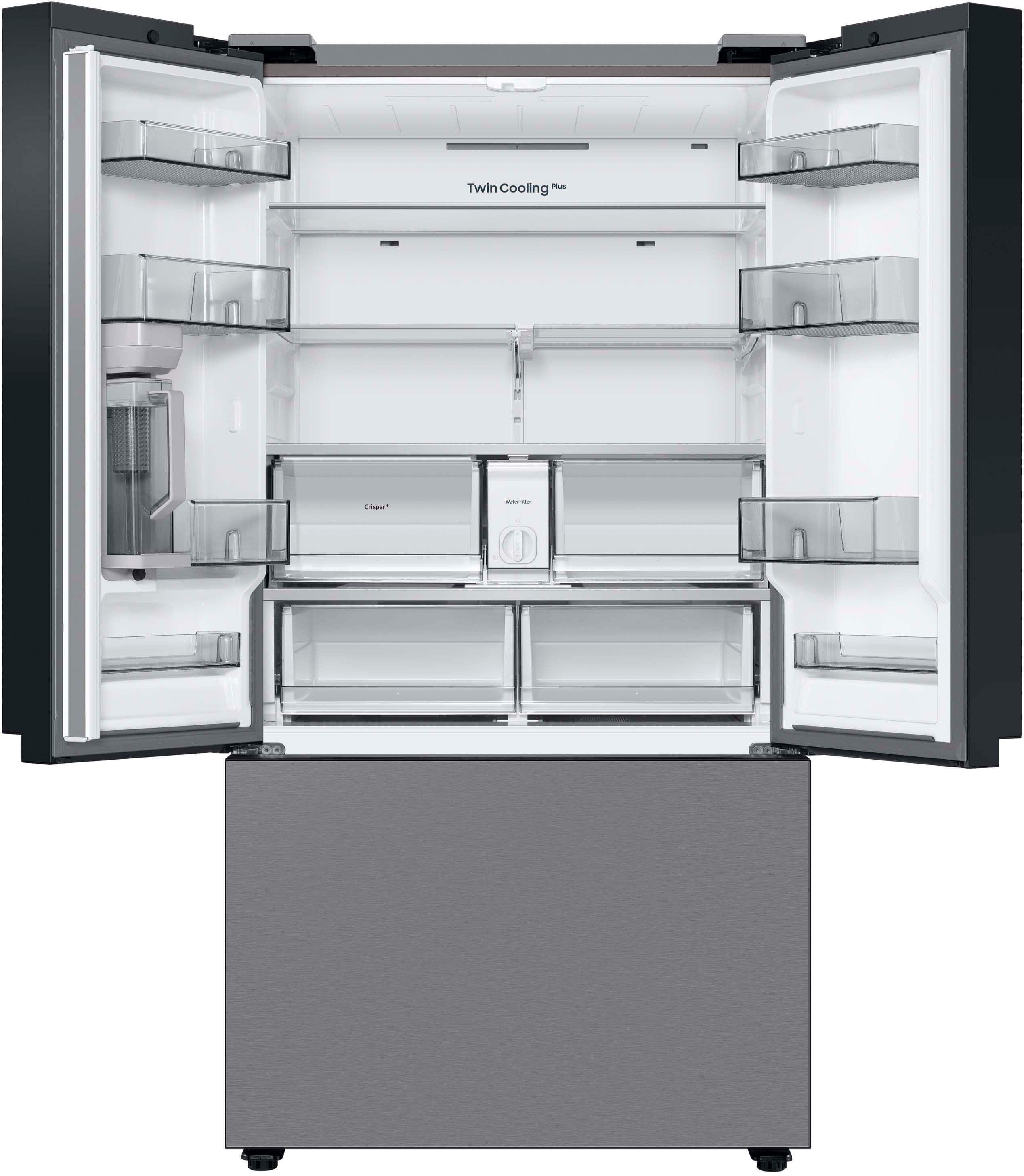 Alt View 18. Samsung - BESPOKE 30 cu. ft. 3-Door French Door Smart Refrigerator with AutoFill Water Pitcher - Stainless Steel.
