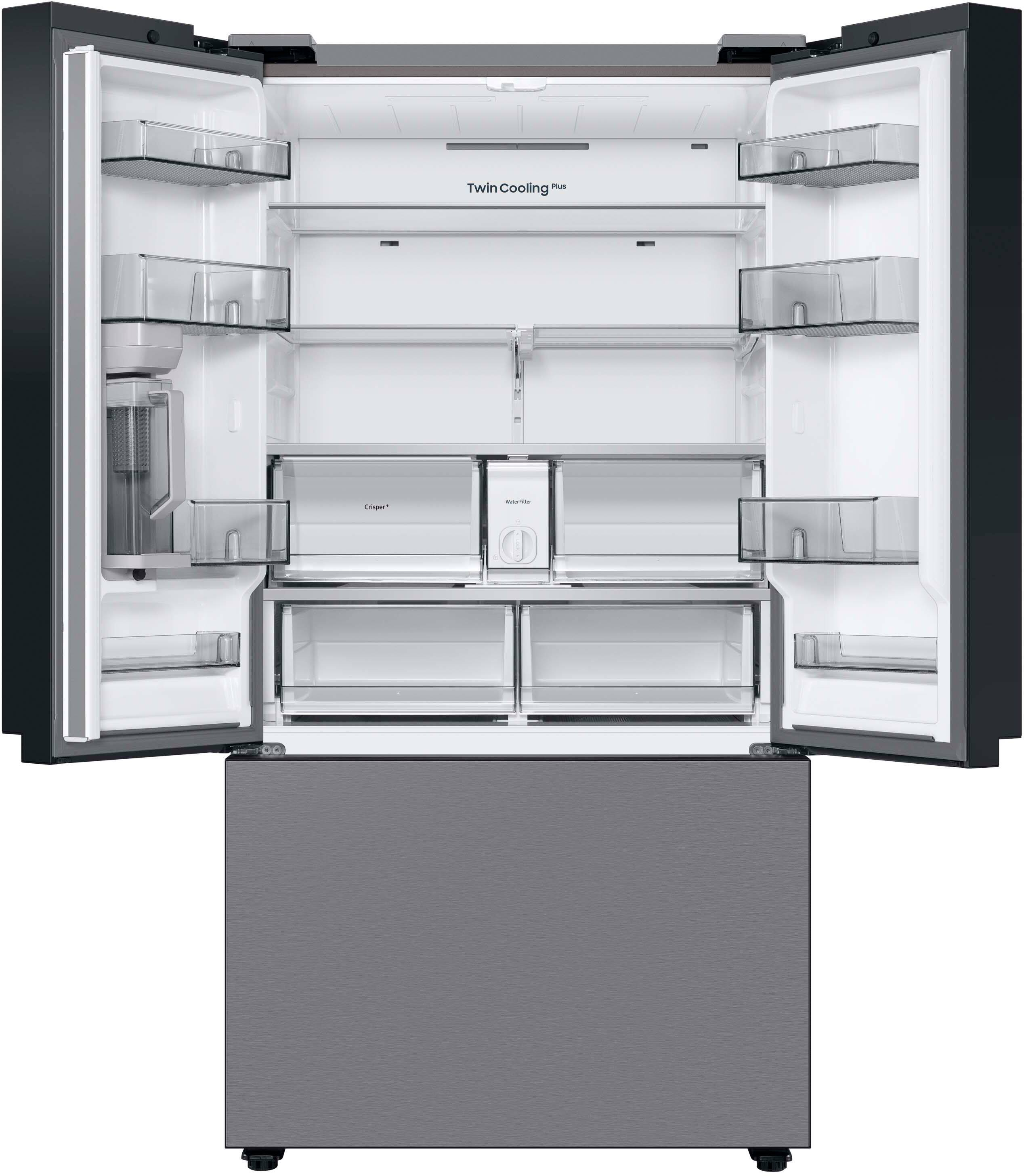 Alt View 18. Samsung - BESPOKE 30 cu. ft. 3-Door French Door Smart Refrigerator with AutoFill Water Pitcher - Stainless Steel.