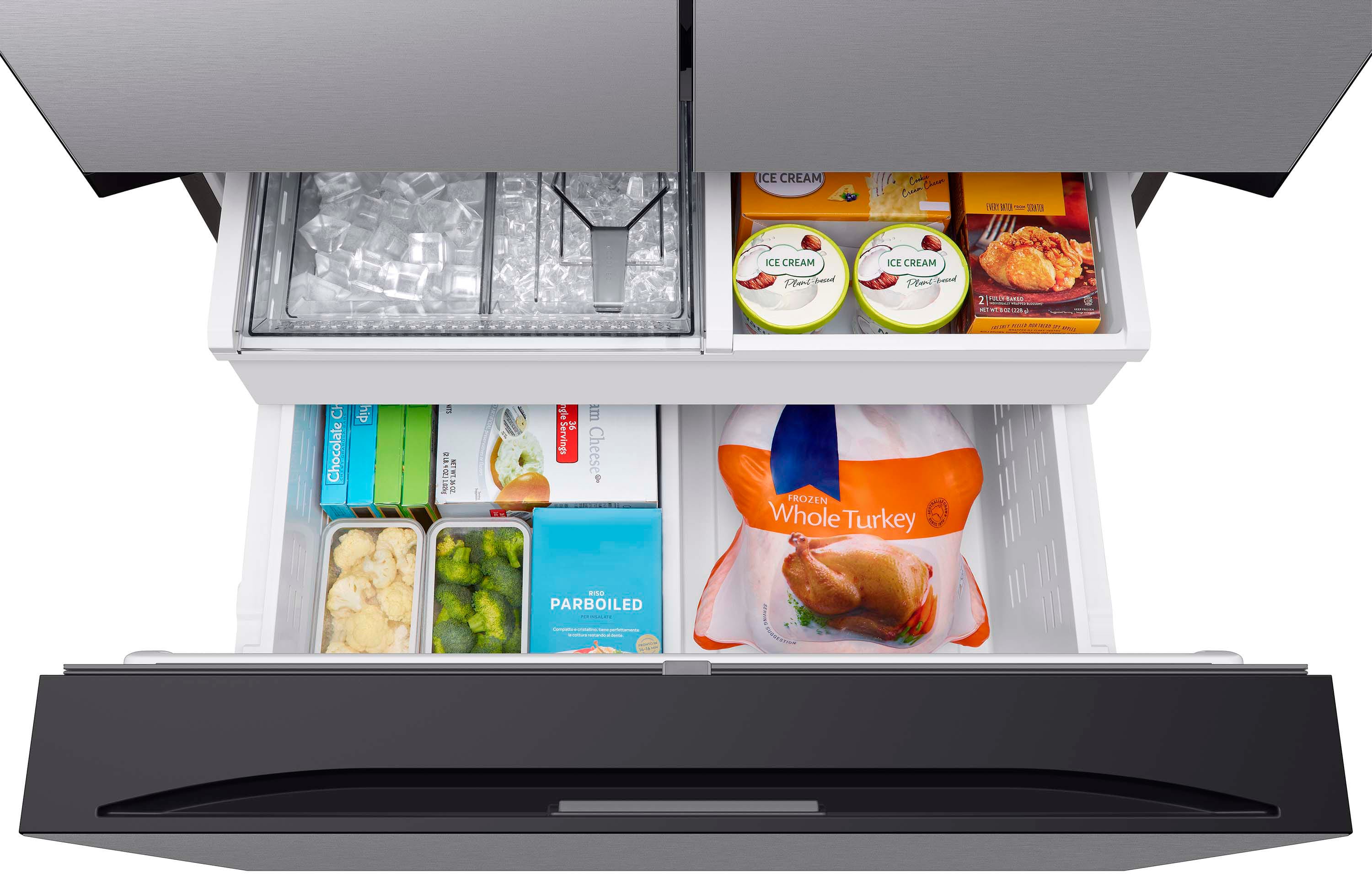 Alt View 17. Samsung - BESPOKE 30 cu. ft. 3-Door French Door Smart Refrigerator with AutoFill Water Pitcher - Stainless Steel.