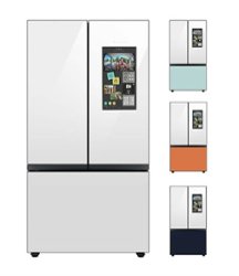 Samsung - 24 cu. ft Bespoke Counter Depth 3-Door French Door Refrigerator with Family Hub - Custom Panel Ready - Front_Zoom