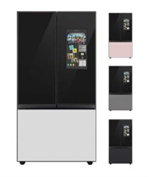 Samsung - 24 cu. ft. Bespoke Counter Depth 3-Door French Door Refrigerator with Family Hub - Custom Panel Ready - Front_Zoom
