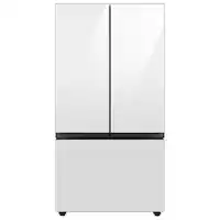 Samsung - BESPOKE 30 cu. ft. French Door Smart Refrigerator with AutoFill Water Pitcher - White Glass - Front_Zoom