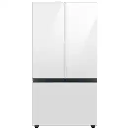 Samsung - BESPOKE 30 cu. ft. French Door Smart Refrigerator with AutoFill Water Pitcher - White Glass
