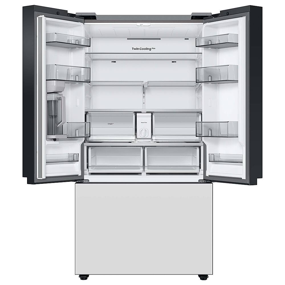 Alt View 18. Samsung - BESPOKE 30 cu. ft. French Door Smart Refrigerator with AutoFill Water Pitcher - White Glass.