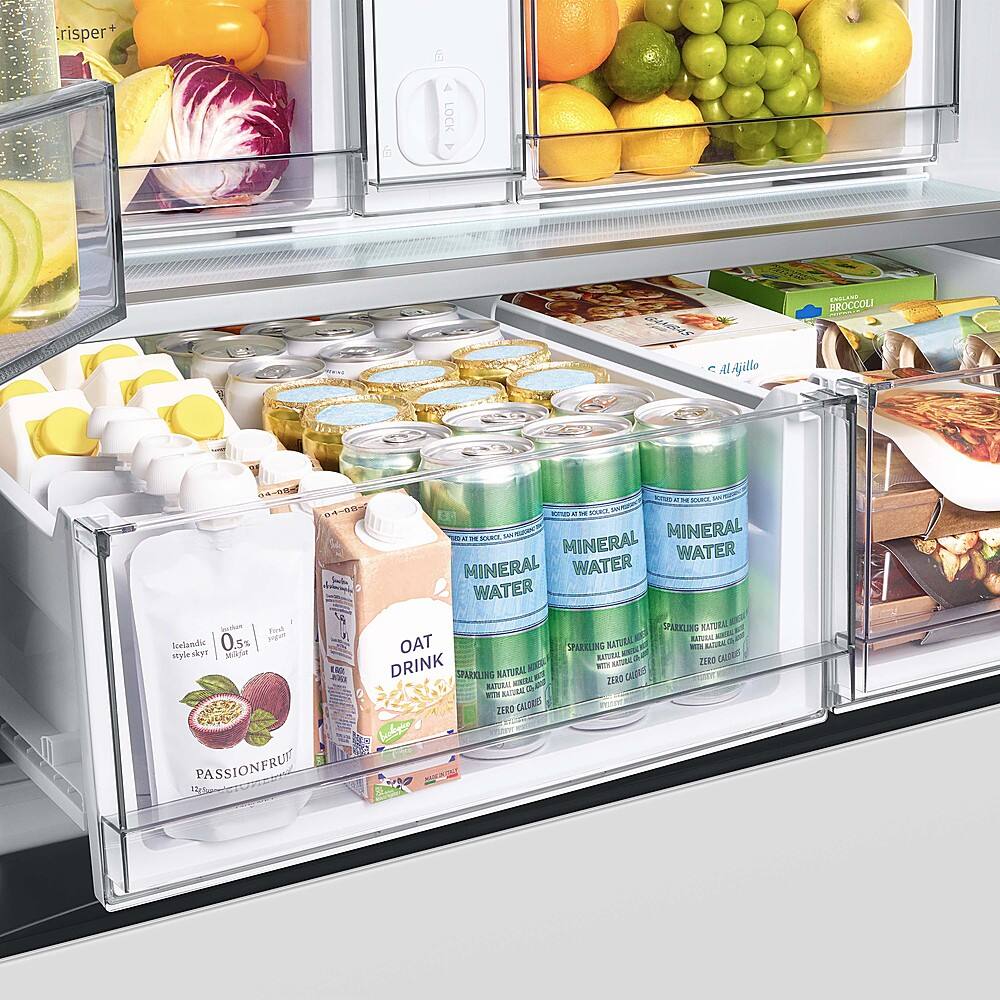 Alt View 15. Samsung - BESPOKE 30 cu. ft. French Door Smart Refrigerator with AutoFill Water Pitcher - White Glass.