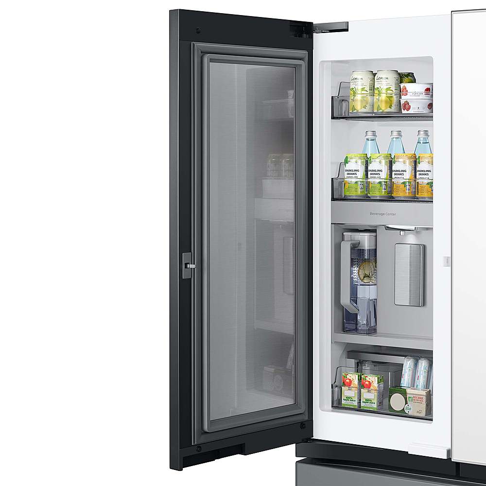 Alt View 18. Samsung - BESPOKE 24 cu. ft. 3-Door French Door Counter Depth Smart Refrigerator with Family Hub - Gray Glass.