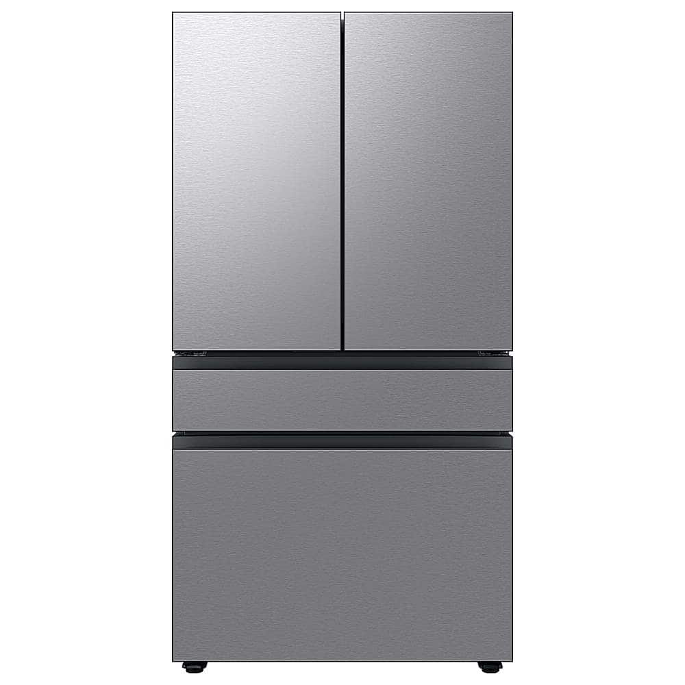 Front. Samsung - BESPOKE 29 cu. ft. 4-Door French Door Smart Refrigerator with AutoFill Water Pitcher - Stainless Steel.