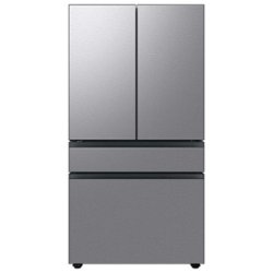 Samsung - BESPOKE 29 cu. ft. 4-Door French Door Smart Refrigerator with AutoFill Water Pitcher - Stainless Steel - Front_Zoom