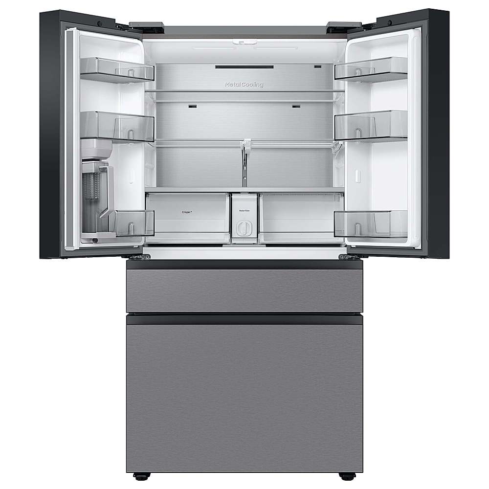 Alt View 18. Samsung - BESPOKE 29 cu. ft. 4-Door French Door Smart Refrigerator with AutoFill Water Pitcher - Stainless Steel.
