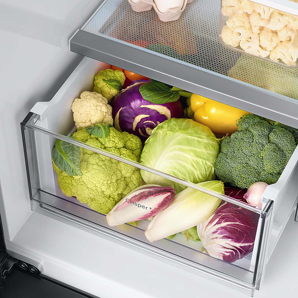 Alt View 21. Samsung - BESPOKE 29 cu. ft. 4-Door French Door Smart Refrigerator with AutoFill Water Pitcher - Stainless Steel.