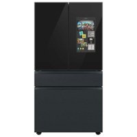 Samsung - BESPOKE 23 cu. ft. 4-Door French Door Counter Depth Smart Refrigerator with Family Hub - Matte Black Steel - Front_Zoom