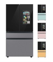 Samsung - BESPOKE 23 cu. ft 4-Door French Door Counter Depth Smart Refrigerator with Family Hub - Custom Panel Ready - Front_Zoom