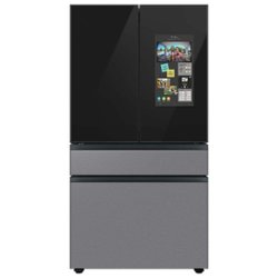 Samsung - 23 cu. ft Bespoke Counter Depth 4-Door French Door Refrigerator with Family Hub™ - Charcoal - Front_Zoom